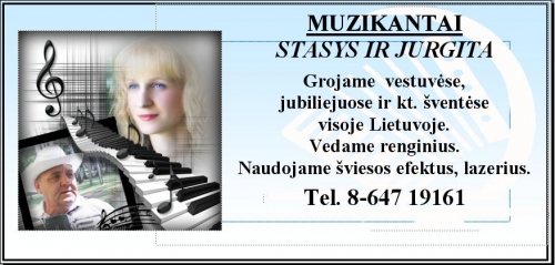 Vestuvių muzikantai Muzikantai Stasys ir Jurgita