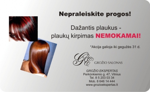 Grožio salonai, kirpyklos, soliariumai Grožio salonas "Grožio ekspertas"