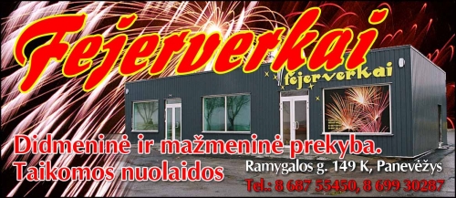 Fejerverkai, pirotechnika Mes teikiame visas su fejerverkais susijusias paslaugas!