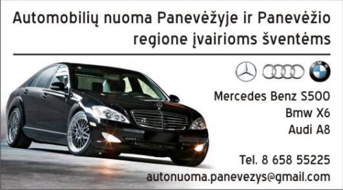 Automobilių nuoma Automobiliai Jūsų šventei