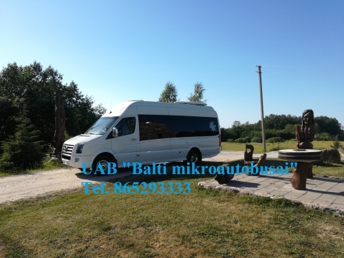 Mikroautobusų, autobusų nuoma UAB "Balti mikroautobusai", 16 ir 21 vietų mikroautobusų nuoma.