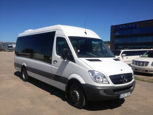 Mikroautobusų, autobusų nuoma Balto, naujo, 19+1+1 vietų, Mercedes Benz Sprinter nuoma